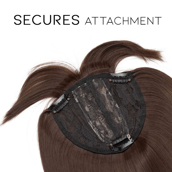 Medium Long Clip-in Hair Topper with bangs Morning Shades