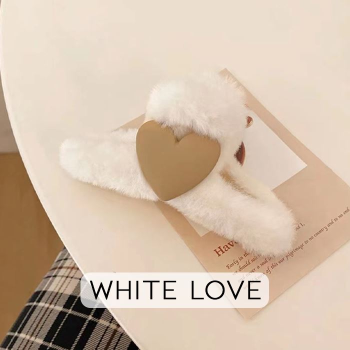 Fluffy Heart Hair Claw Clip Hair Pins, Claws & Clips Every Day And Night 
