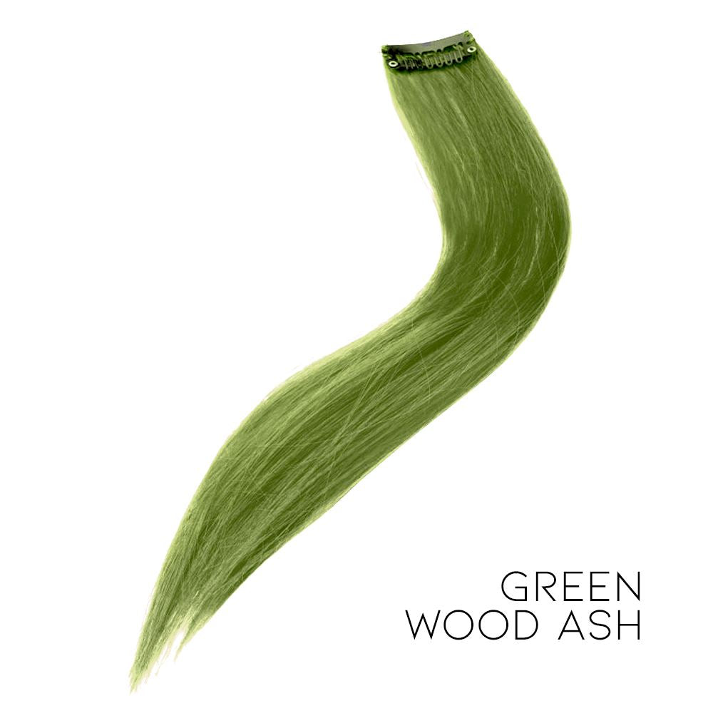 Highlight-Coloured Hair Piece Morning Shades Green Wood Ash 