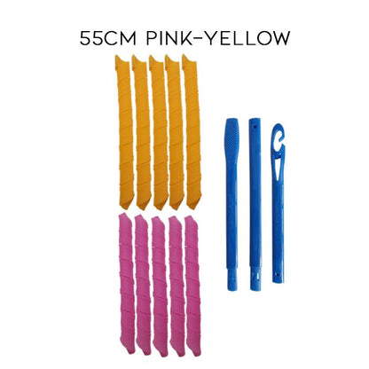 DIY Spiral Curls Hair Curler Hair Styling Tools Every Day And Night 55cm Pink-Yellow 