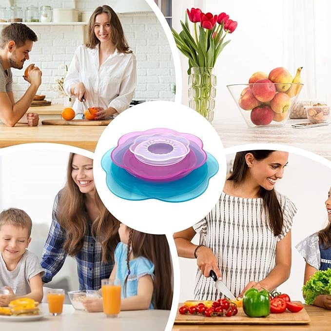 Silicone Stretch Lids Reusable Bowl Covers set (3PCS)