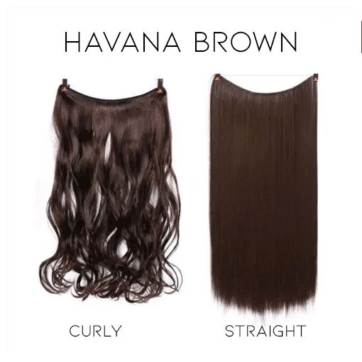 Invisible Hair Extension Morning Shades Havana Brown Curly 