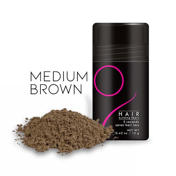 FluffUp Hair Fiber Powder Hair Color Every Day And Night Medium Brown 