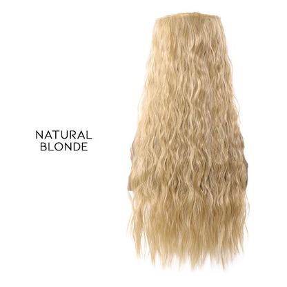 Seamless Clip-in 55cm Wavy Hair Extension Hair Styling Tools Every Day And Night Natural Blonde 1pc 